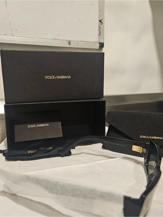 Authentic Dolce & Gabbana 4479 Black Women\'s Rectangular Sunglasses